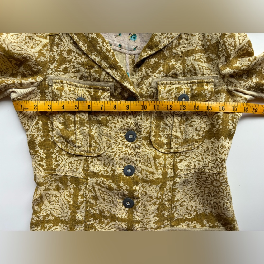 FREE PEOPLE Tan Floral Damask Trench Size XS - Picture 8 of 11